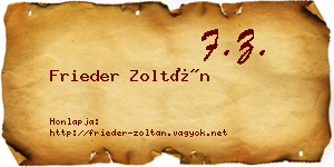 Frieder Zoltán névjegykártya